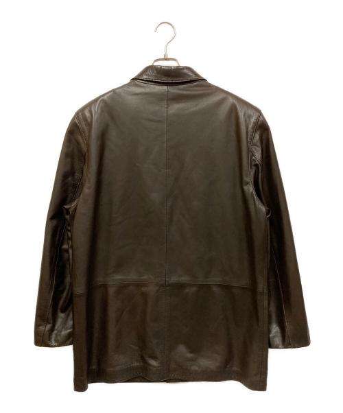 C’est unique（セ ユニーク）C’est unique (セ ユニーク) レザーコート ブラウン サイズ:SIZE 50の古着・服飾アイテム