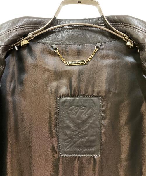 C’est unique（セ ユニーク）C’est unique (セ ユニーク) レザーコート ブラウン サイズ:SIZE 50の古着・服飾アイテム