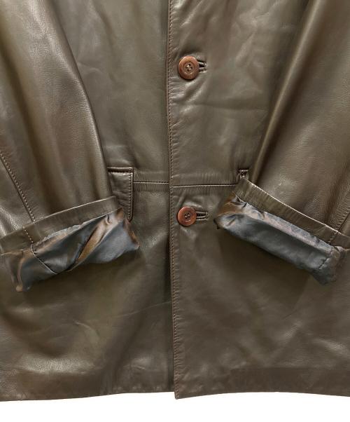 C’est unique（セ ユニーク）C’est unique (セ ユニーク) レザーコート ブラウン サイズ:SIZE 50の古着・服飾アイテム