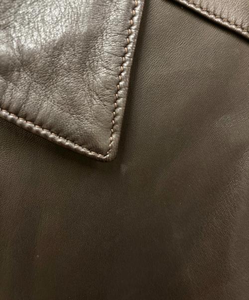 C’est unique（セ ユニーク）C’est unique (セ ユニーク) レザーコート ブラウン サイズ:SIZE 50の古着・服飾アイテム