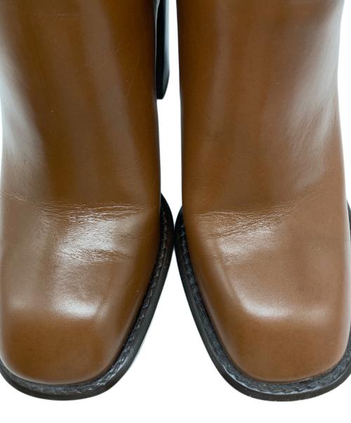 LOUIS VUITTON（ルイ ヴィトン）LOUIS VUITTON (ルイ ヴィトン) バックルロゴブーツ ブラウン サイズ:SIZE 361/2の古着・服飾アイテム