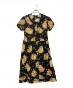 PINK HOUSEピンクハウス）の古着「花柄 ロングワンピース」｜ブラック