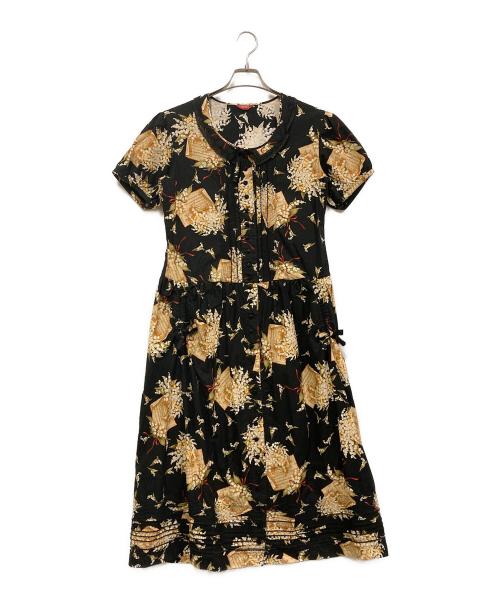 PINK HOUSE（ピンクハウス）PINK HOUSE (ピンクハウス) 花柄 ロングワンピース ブラック サイズ:-の古着・服飾アイテム