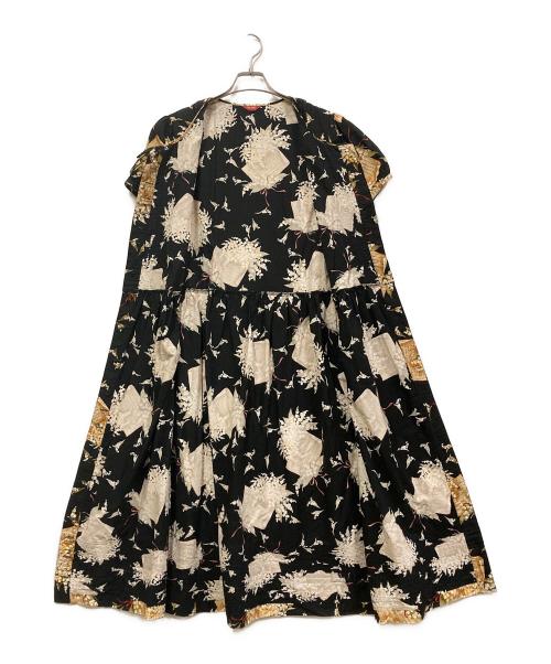 PINK HOUSE（ピンクハウス）PINK HOUSE (ピンクハウス) 花柄 ロングワンピース ブラック サイズ:-の古着・服飾アイテム