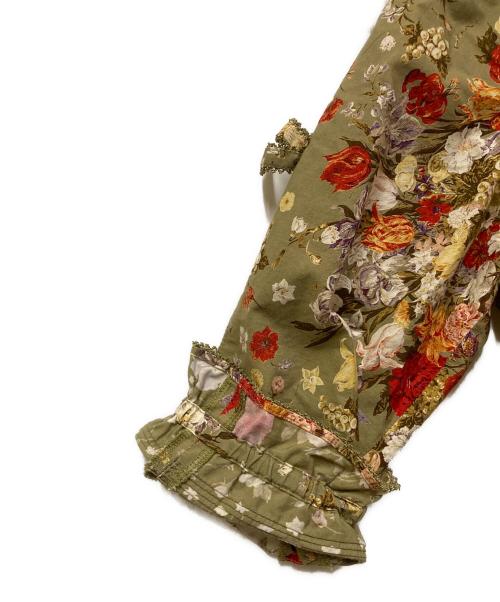 KANEKO ISAO（カネコ イサオ）KANEKO ISAO (カネコ イサオ) 花柄フリルワンピース カーキ サイズ:-の古着・服飾アイテム