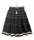 KANEKO ISAOカネコ イサオ）の古着「フリルティアードスカート」｜ブラック