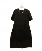 KANEKO ISAOカネコ イサオ）の古着「ティアードフリルワンピース」｜ブラック