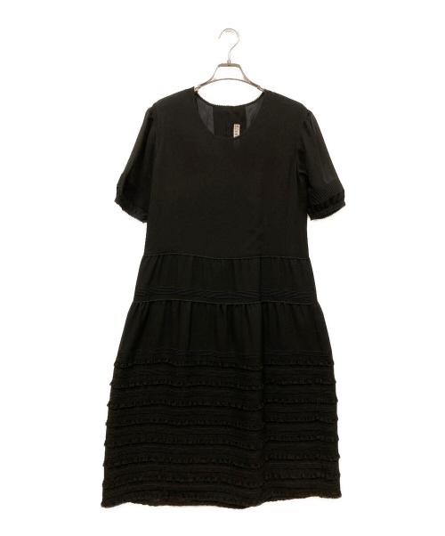 KANEKO ISAO（カネコ イサオ）KANEKO ISAO (カネコ イサオ) ティアードフリルワンピース ブラック サイズ:表記なしの古着・服飾アイテム