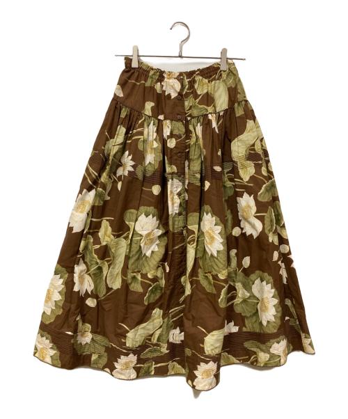 KANEKO ISAO（カネコ イサオ）KANEKO ISAO (カネコ イサオ) 花柄スカート ブラウン サイズ:表記なしの古着・服飾アイテム