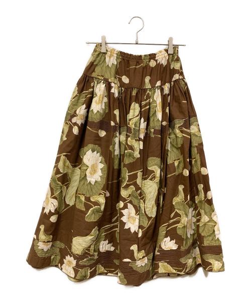KANEKO ISAO（カネコ イサオ）KANEKO ISAO (カネコ イサオ) 花柄スカート ブラウン サイズ:表記なしの古着・服飾アイテム
