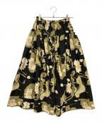 KANEKO ISAOカネコ イサオ）の古着「花柄スカート」｜ブラック