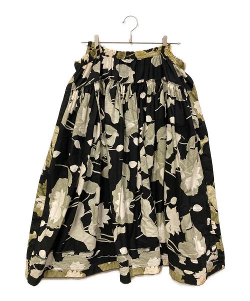 KANEKO ISAO（カネコ イサオ）KANEKO ISAO (カネコ イサオ) 花柄スカート ブラック サイズ:表記なしの古着・服飾アイテム
