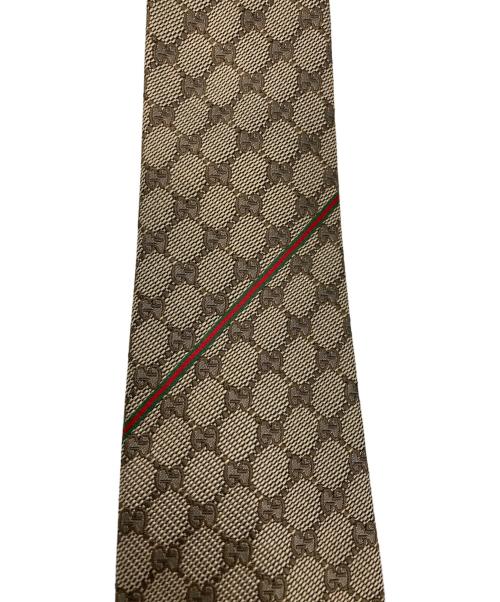 GUCCI（グッチ）GUCCI (グッチ) GG柄 シャリーライン ネクタイ ベージュ サイズ:表記なしの古着・服飾アイテム