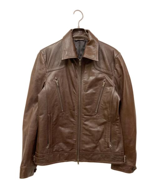 PS Paul Smith（ＰＳポールスミス）PS Paul Smith (ＰＳポールスミス) シングルライダースジャケット ブラウン サイズ:SIZE Mの古着・服飾アイテム