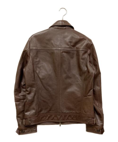 PS Paul Smith（ＰＳポールスミス）PS Paul Smith (ＰＳポールスミス) シングルライダースジャケット ブラウン サイズ:SIZE Mの古着・服飾アイテム