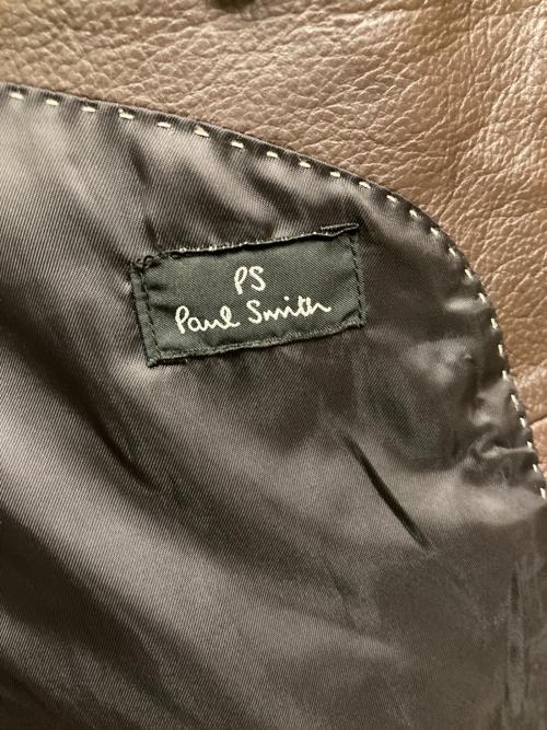 PS Paul Smith（ＰＳポールスミス）PS Paul Smith (ＰＳポールスミス) シングルライダースジャケット ブラウン サイズ:SIZE Mの古着・服飾アイテム