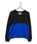 COMME des GARCONS SHIRTコムデギャルソンシャツ）の古着「バイカラーニット」｜ブラック×ブルー