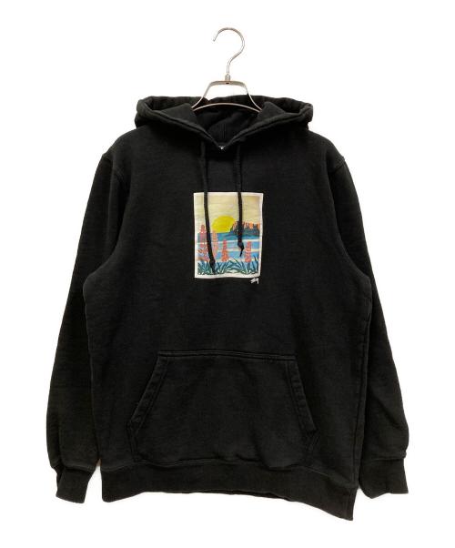 stussy（ステューシー）stussy (ステューシー) プリントパーカー ブラック サイズ:SIZE Sの古着・服飾アイテム