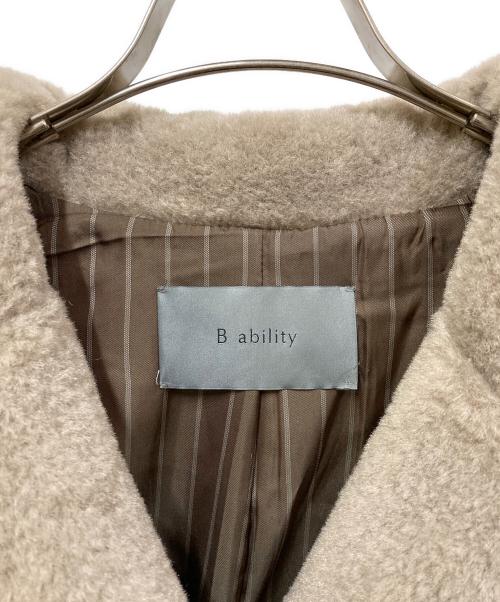 B ability（ビーアビリティ）B ability (ビーアビリティ) ダブルブレストボアコート ベージュ サイズ:SIZE 36の古着・服飾アイテム