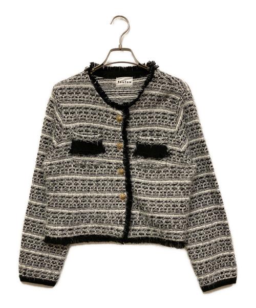 foufou（フーフー ザドレス）foufou (フーフー) ニットツイードノーカラージャケット グレー サイズ:SIZE Freeの古着・服飾アイテム