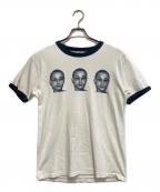 CROSS STITCHクロスステッチ）の古着「SINREI リンガーTシャツ」｜ホワイト