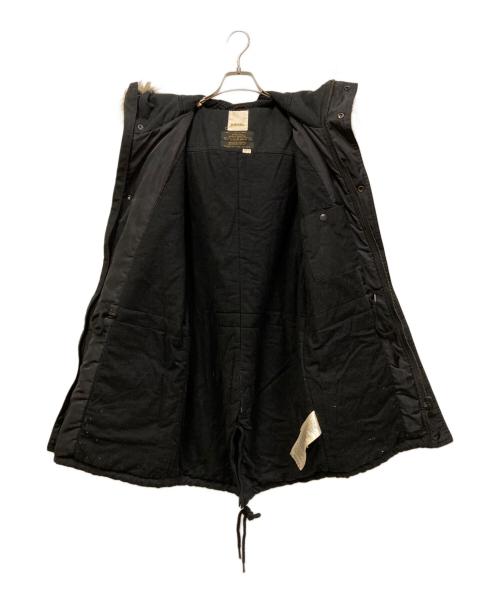 DIESEL（ディーゼル）DIESEL (ディーゼル) フェイクファー ナイロン切替 モッズコート ブラック サイズ:SIZE Sの古着・服飾アイテム