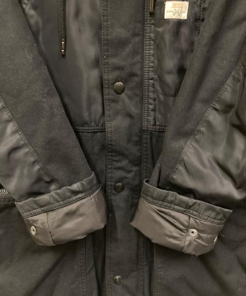 DIESEL（ディーゼル）DIESEL (ディーゼル) フェイクファー ナイロン切替 モッズコート ブラック サイズ:SIZE Sの古着・服飾アイテム
