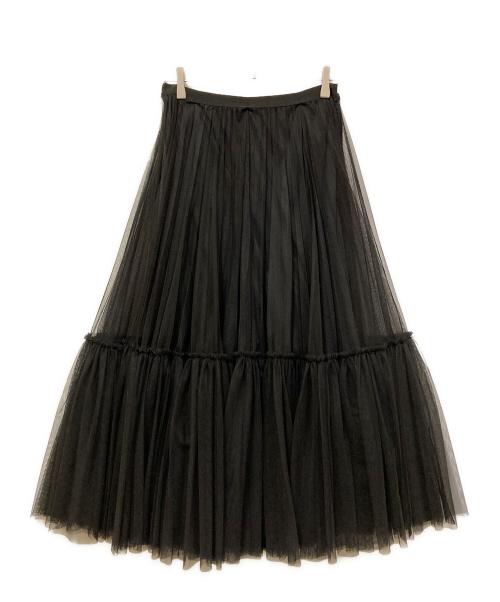 JENNE（ジェンヌ）JENNE (ジェンヌ) プリーツリッチボリュームチュールスカート ブラック サイズ:SIZE Mの古着・服飾アイテム