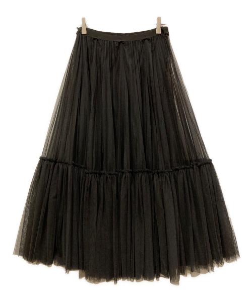 JENNE（ジェンヌ）JENNE (ジェンヌ) プリーツリッチボリュームチュールスカート ブラック サイズ:SIZE Mの古着・服飾アイテム