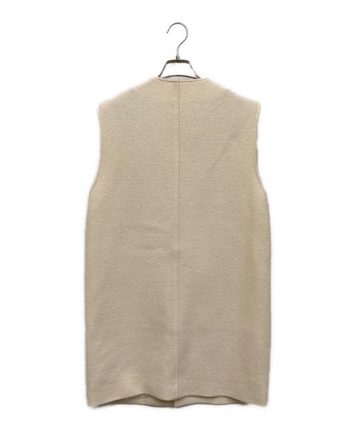 MACPHEE（マカフィー）MACPHEE (マカフィー) フェイクレザーコンビ クルーネックジレ ホワイト サイズ:SIZE 36の古着・服飾アイテム