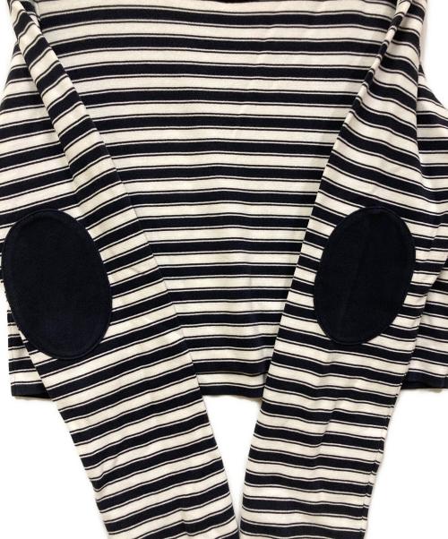 YORI（ヨリ）YORI (ヨリ) ミラノリブボーダーショートニット ネイビー サイズ:38の古着・服飾アイテム