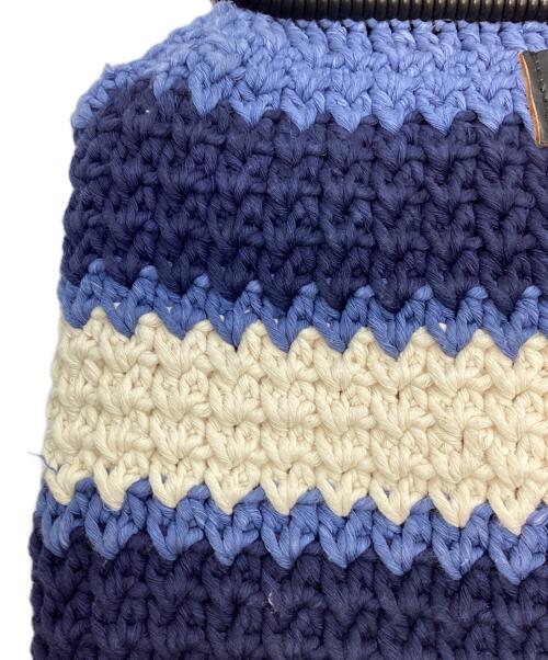 MARNI（マルニ）MARNI (マルニ) フラワーカフェ クロシェ ハンドバッグ ネイビーの古着・服飾アイテム