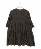 maison de soilメゾンドソイル）の古着「長袖ギャザーワンピース」｜ブラック