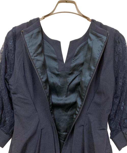 GIRL（ガール）GIRL (ガール) コンシャススリーブXラインキーネックワンピースドレス ネイビー サイズ:Sの古着・服飾アイテム