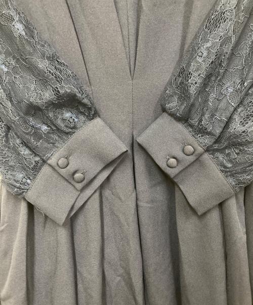 GIRL（ガール）GIRL (ガール) コンシャススリーブXラインキーネックワンピースドレス ネイビー サイズ:Sの古着・服飾アイテム