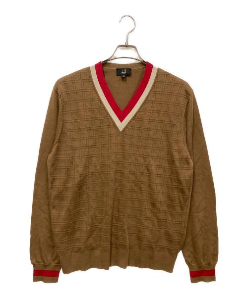 dunhill（ダンヒル）dunhill (ダンヒル) Vネックニット ブラウン サイズ:SIZE Lの古着・服飾アイテム