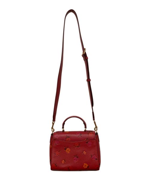 COACH（コーチ）COACH (コーチ) モーガントップハンドルサッチェル・ピオニープリント2WAYショルダーバッグ レッド サイズ:表記なしの古着・服飾アイテム
