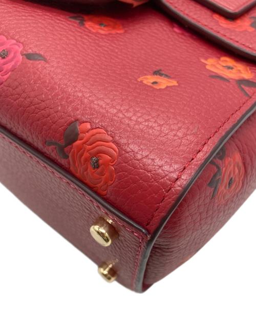 COACH（コーチ）COACH (コーチ) モーガントップハンドルサッチェル・ピオニープリント2WAYショルダーバッグ レッド サイズ:表記なしの古着・服飾アイテム