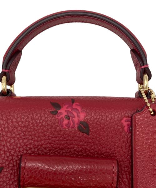 COACH（コーチ）COACH (コーチ) モーガントップハンドルサッチェル・ピオニープリント2WAYショルダーバッグ レッド サイズ:表記なしの古着・服飾アイテム