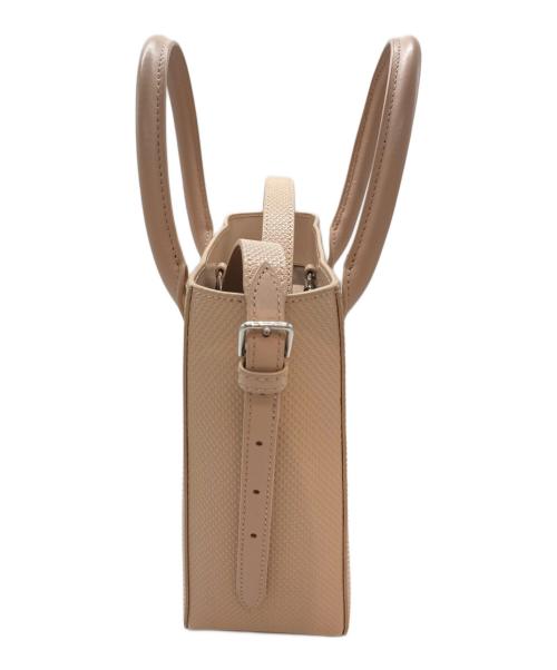 LACOSTE（ラコステ）LACOSTE (ラコステ) シャンタコクラシックピケレザースモールショルダーバッグ ベージュの古着・服飾アイテム