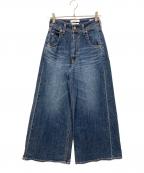 Somethingサムシング）の古着「ハイウエストワイドデニム」｜インディゴ