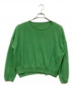 Spick and Spanスピックアンドスパン）の古着「ペーパーヤーンボートネックニット」｜グリーン