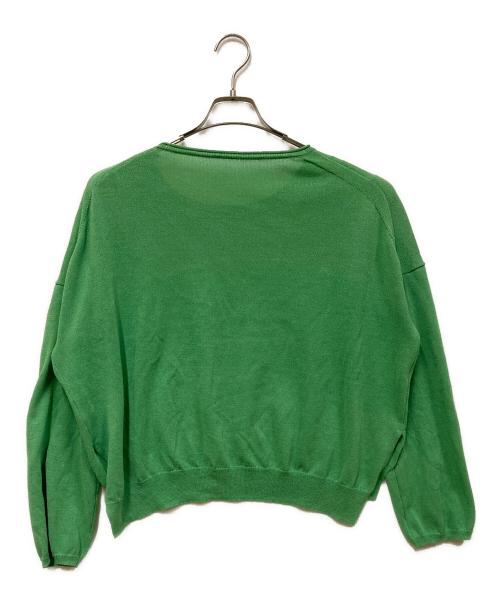 Spick and Span（スピックアンドスパン）Spick and Span (スピックアンドスパン) ペーパーヤーンボートネックニット グリーン サイズ:表記なしの古着・服飾アイテム