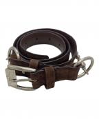 ISSEY MIYAKE PERMANENTEイッセイミヤケ ペルマネンテ）の古着「レザーベルト」｜ブラウン