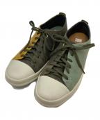 CAMPERカンペール）の古着「ツインズレザースニーカー」｜カーキ×イエロー