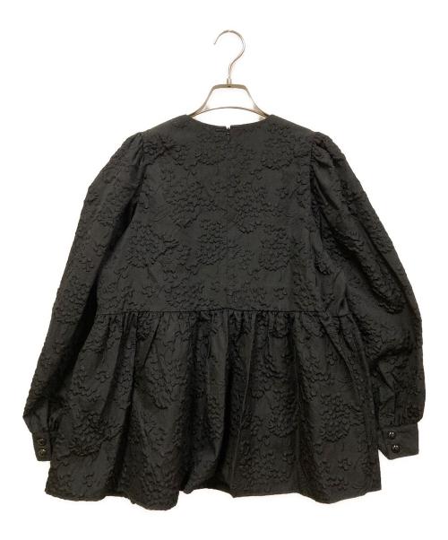 OHGA（オオガ）OHGA (オオガ) ジャガードペプラムギャザーブラウス ブラック サイズ:FREEの古着・服飾アイテム
