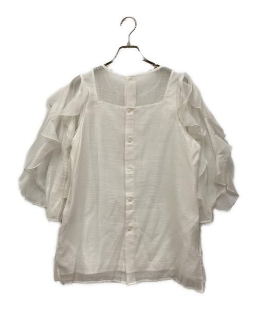 CADUNE（カデュネ）CADUNE (カデュネ) フリルトップスブラウス ホワイト サイズ:SIZE 36の古着・服飾アイテム