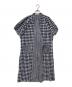 l'atelier du savon（アトリエドゥサボン）の古着「シルク混コットンチェックワンピース」｜ホワイト×ネイビー
