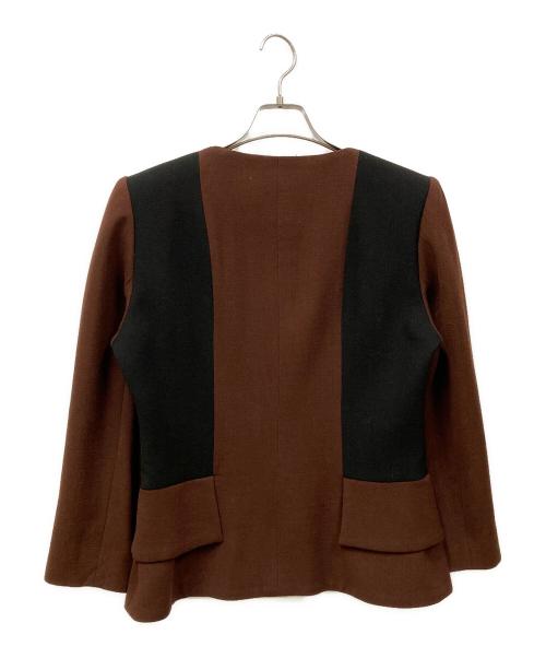 GIVENCHY BOUTIQUES（ジバンシー ブティックス）GIVENCHY BOUTIQUES (ジバンシー ブティックス) ノーカラージャケット ブラウン サイズ:SIZE 40の古着・服飾アイテム