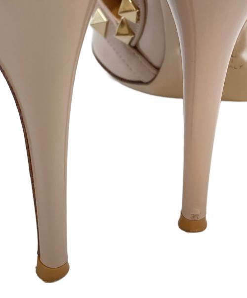 VALENTINO（ヴァレンティノ）VALENTINO (ヴァレンティノ) ロックスタッズ レザー ヒール ストラップ パンプス ピンク サイズ:SIZE 341/2の古着・服飾アイテム